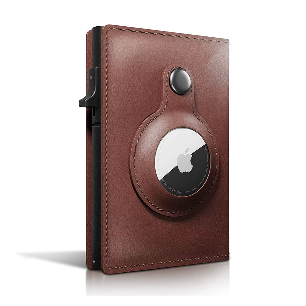 PhantomVault Genuine Leather AirTag Wallet