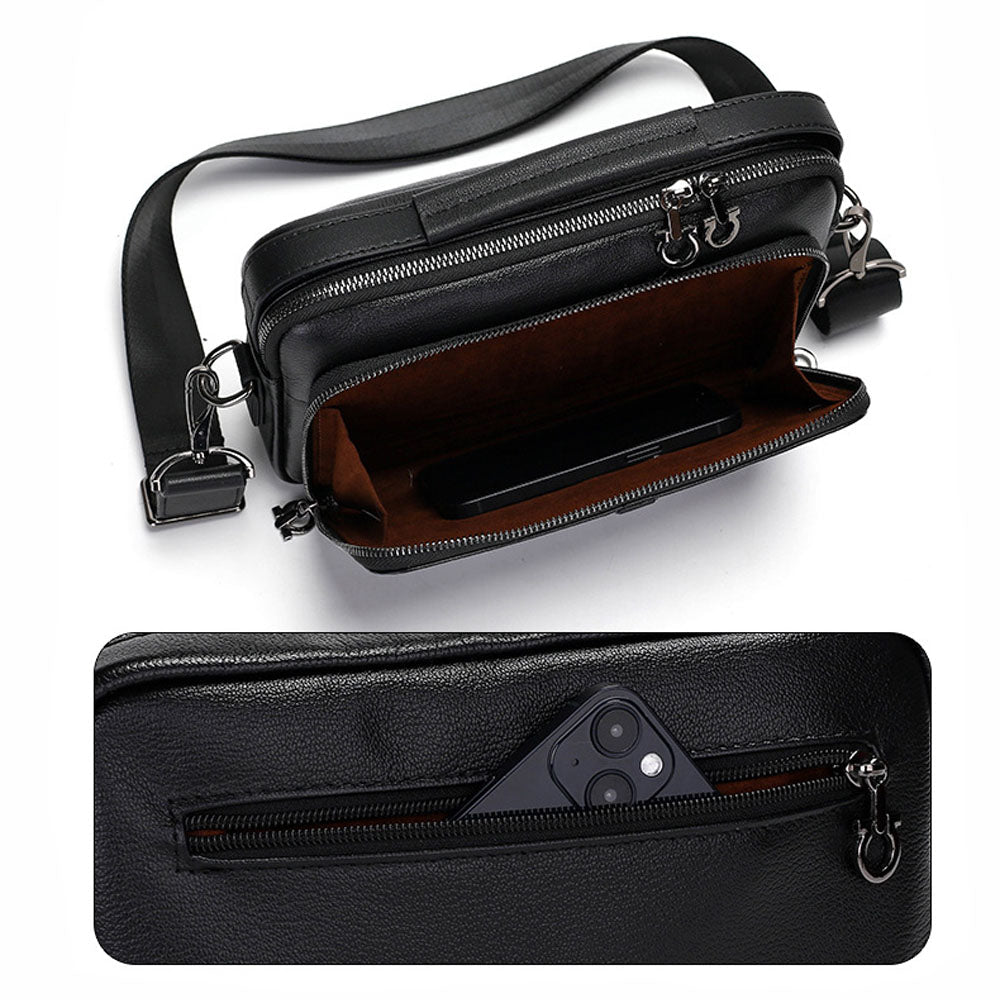 Aegis Water - Resistant Leather Messenger Bag - Moderno Collections