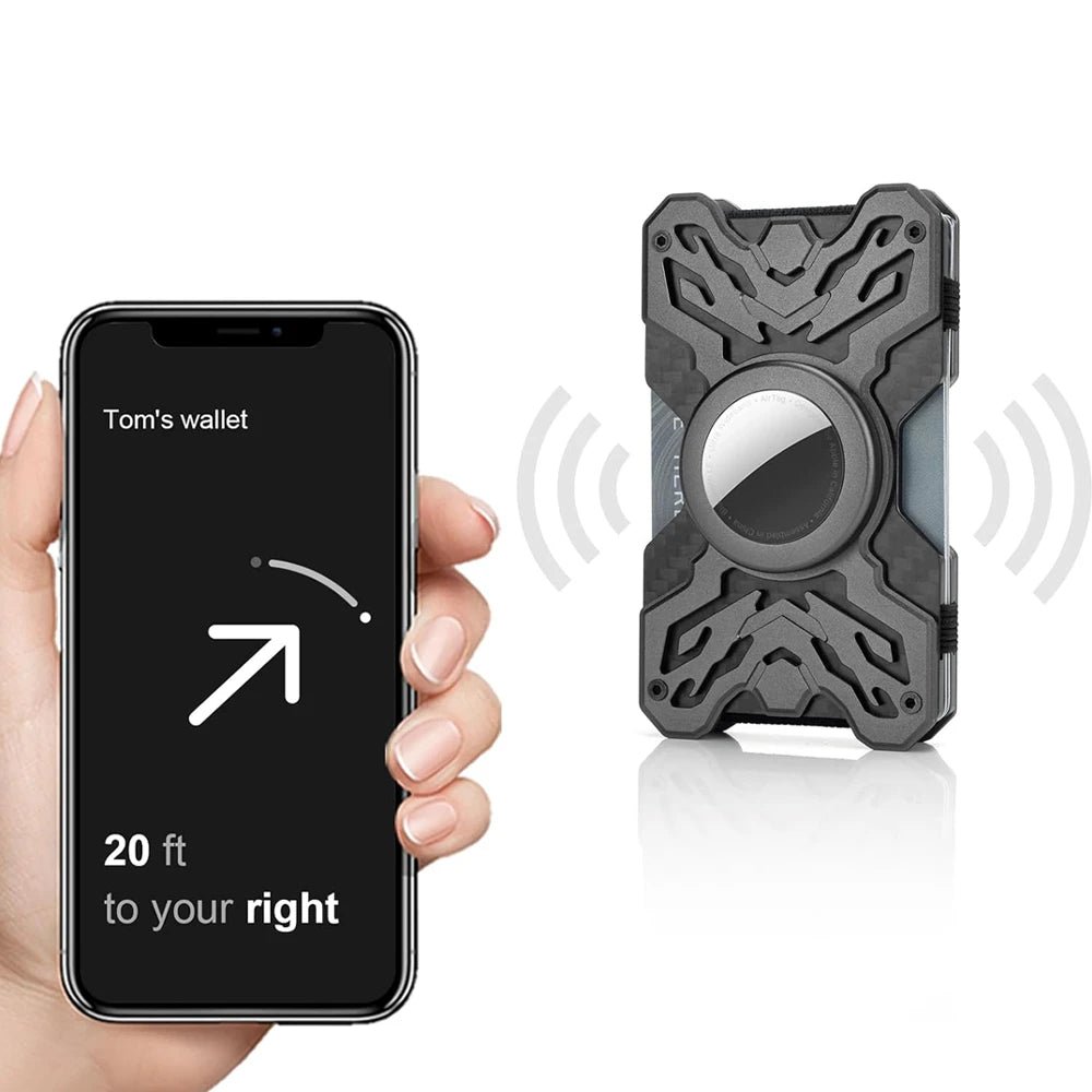 CarbonShield Minimalist AirTag Wallet - Moderno Collections
