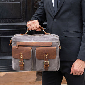 Thumbnail for Marunte Retro Leather - Trimmed Laptop Bag - Moderno Collections