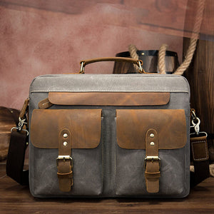 Thumbnail for Marunte Retro Leather - Trimmed Laptop Bag - Moderno Collections