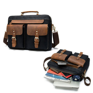 Thumbnail for Marunte Retro Leather - Trimmed Laptop Bag - Moderno Collections