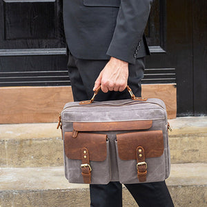 Thumbnail for Marunte Retro Leather - Trimmed Laptop Bag - Moderno Collections