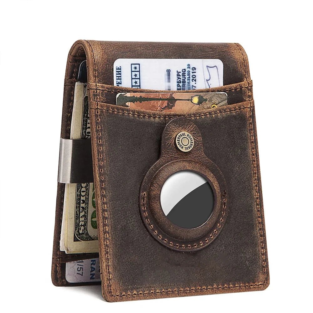PrimeMark Genuine Leather AirTag Wallet - Moderno Collections