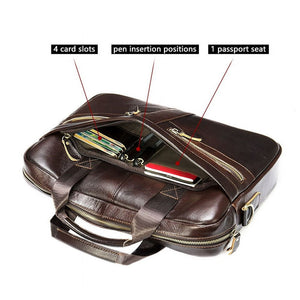 Thumbnail for Quorin Leather Briefcase - Moderno Collections