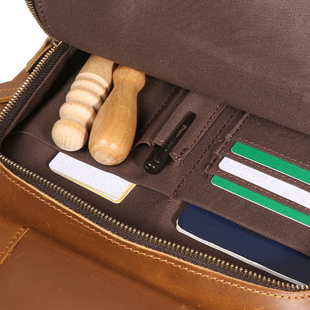 Retro Riverstone Travel Leather Backpack - Moderno Collections
