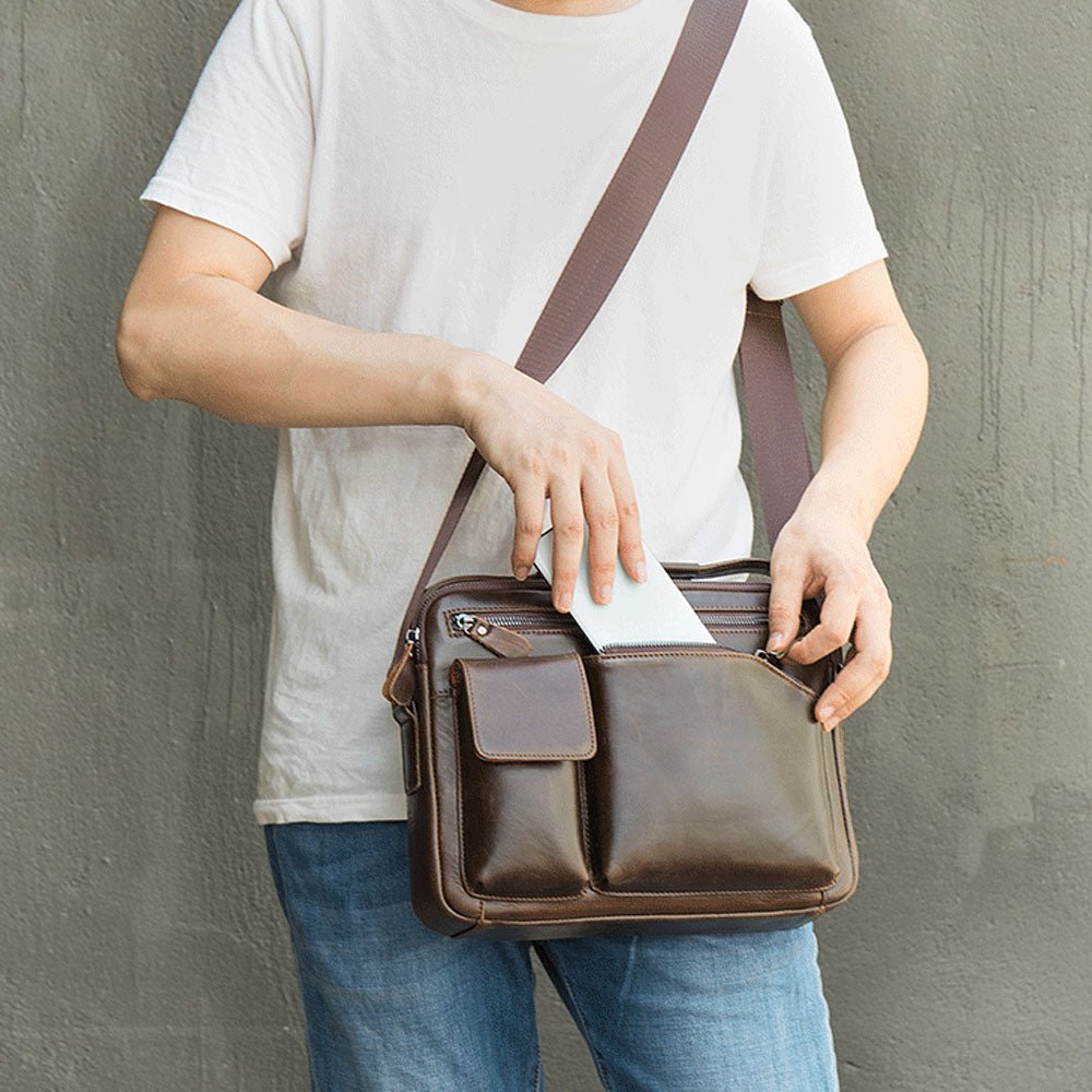 RetroFlex Genuine Leather Messenger Bag - Moderno Collections