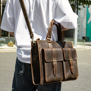 Thumbnail for RetroMagna Leather Messenger Bag - Moderno Collections