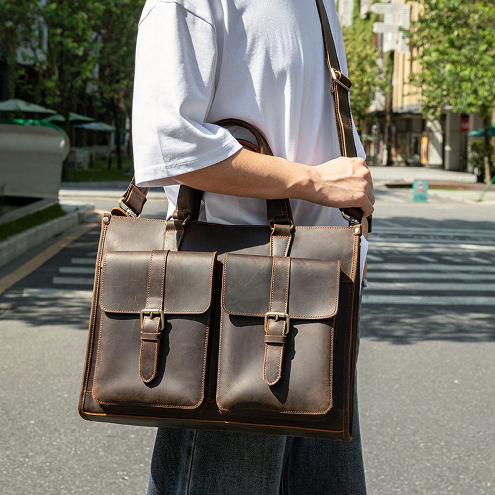 RetroMagna Leather Messenger Bag - Moderno Collections
