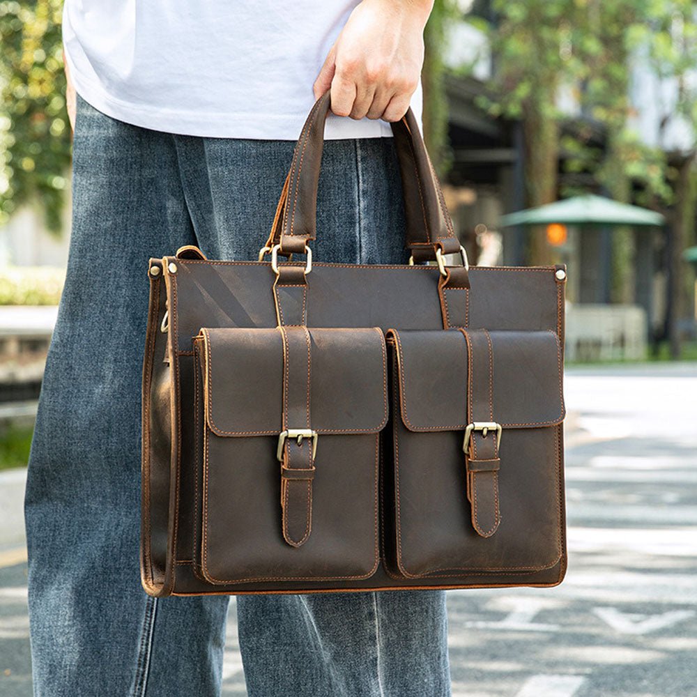 RetroMagna Leather Messenger Bag - Moderno Collections