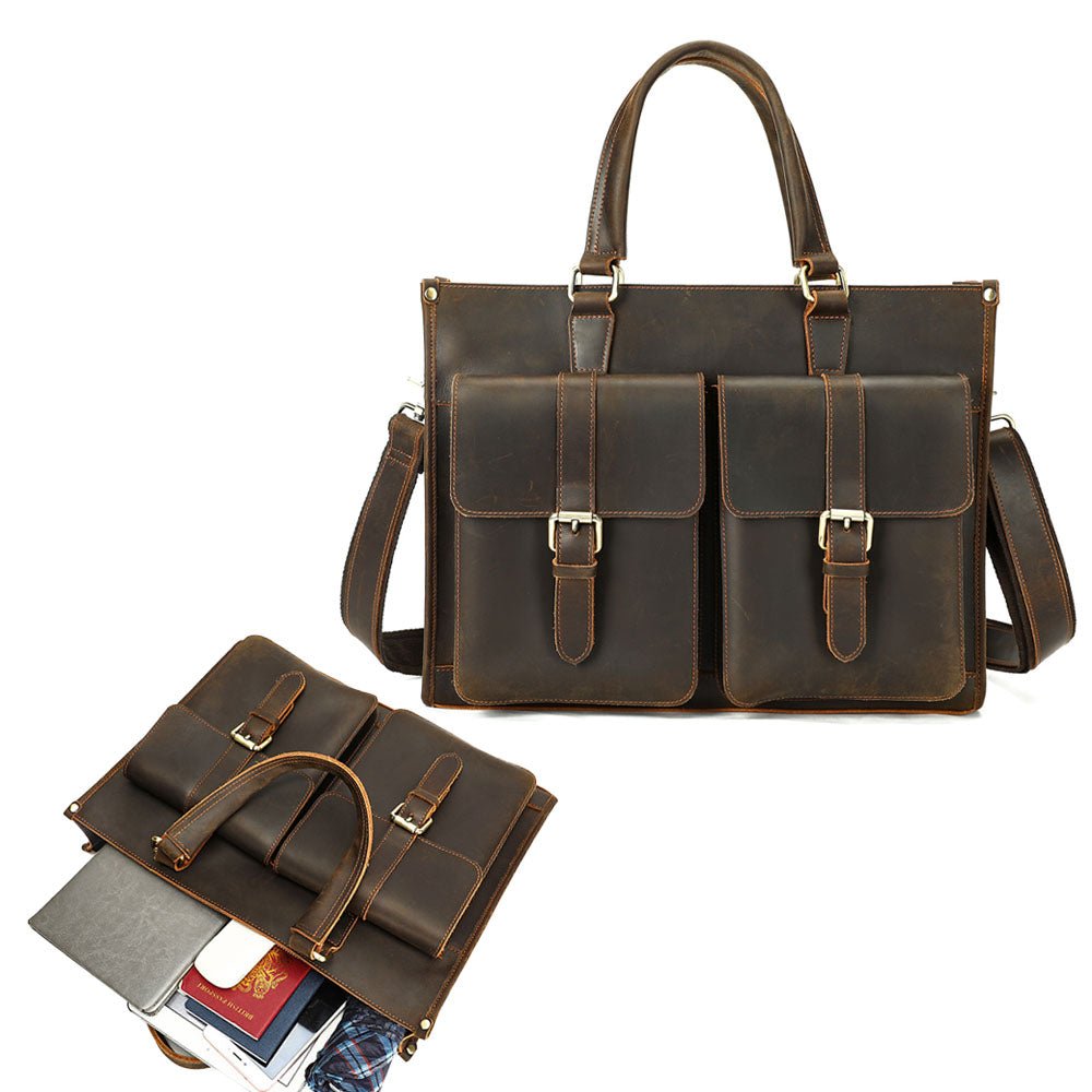 RetroMagna Leather Messenger Bag - Moderno Collections