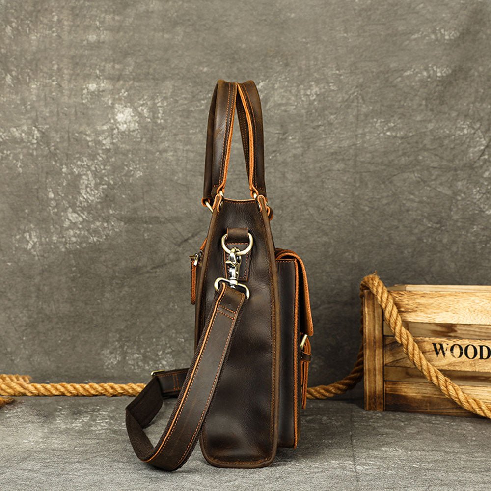 RetroMagna Leather Messenger Bag - Moderno Collections