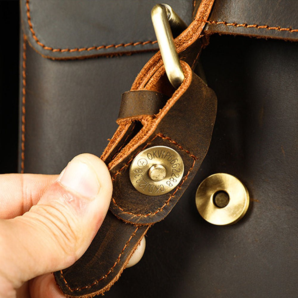 RetroMagna Leather Messenger Bag - Moderno Collections