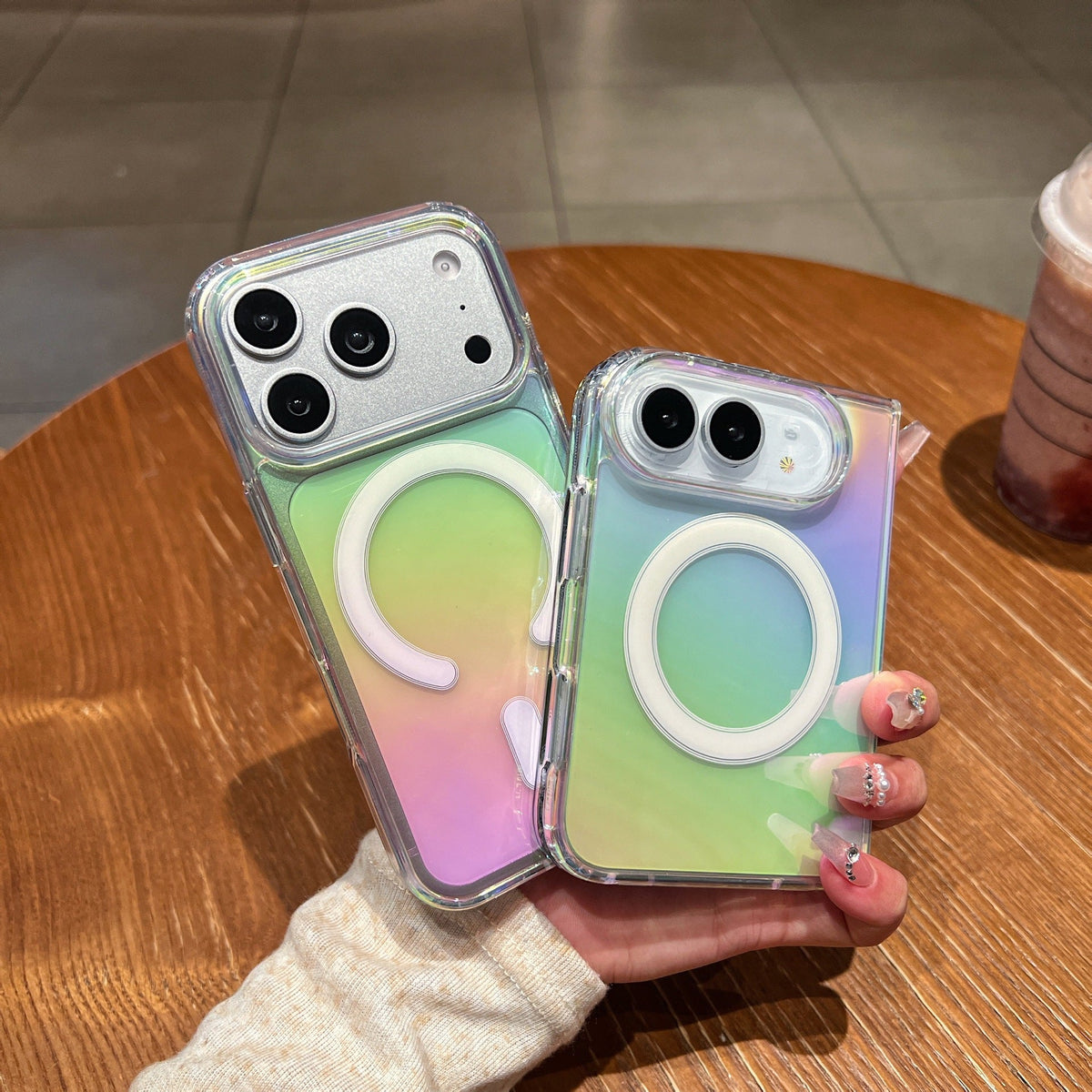Solace Rainbow Gradient MagSafe iPhone 18 Duo Fold Case - Moderno Collections