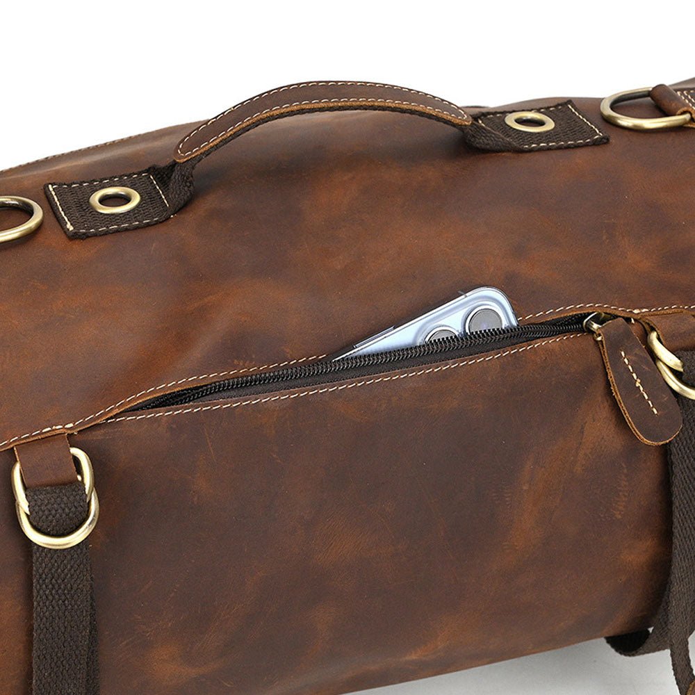 Tri - Carry Travel Leather Backpack - Moderno Collections