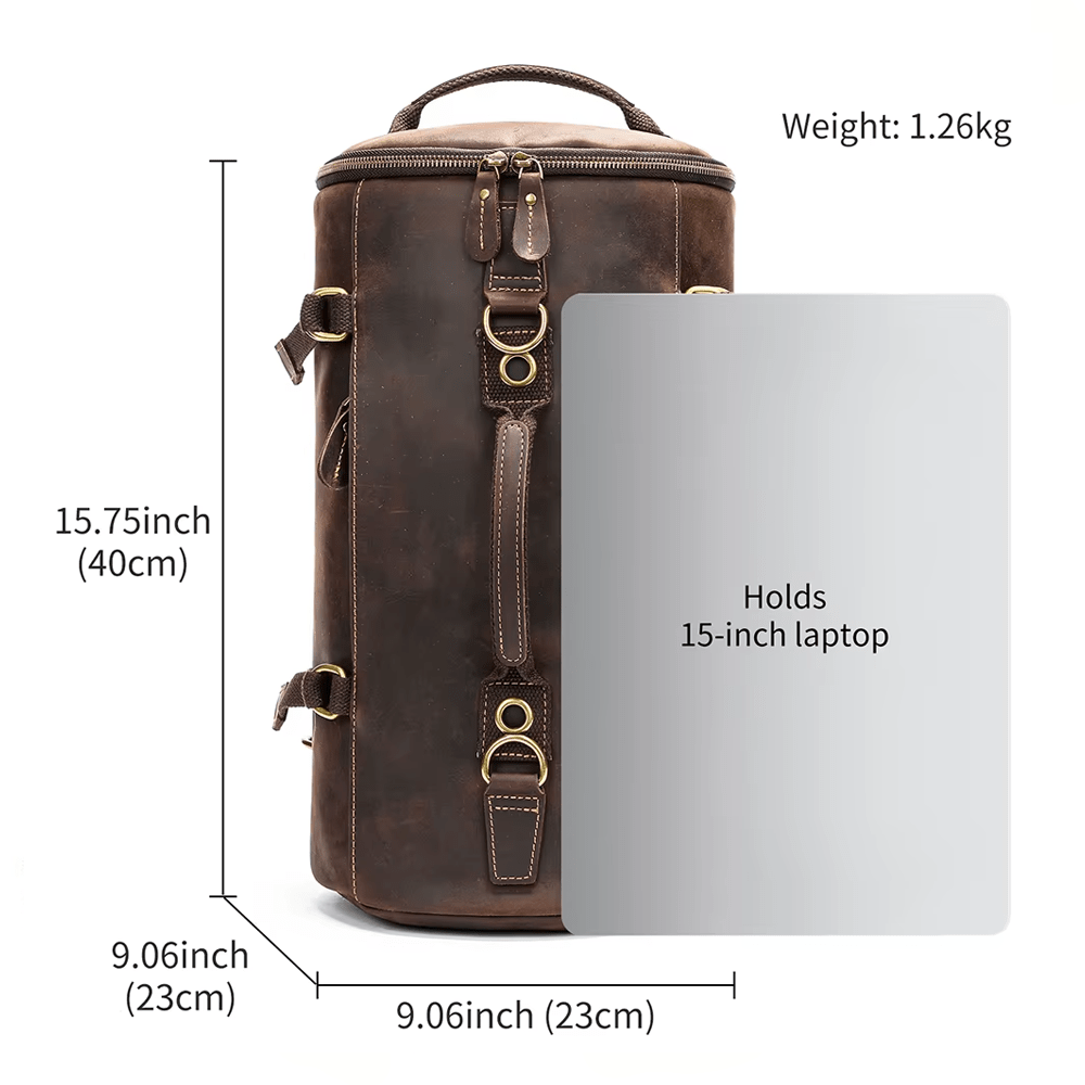 Tri - Carry Travel Leather Backpack - Moderno Collections