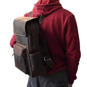 Thumbnail for VintageGrid Large - Capacity Leather Backpack - Moderno Collections