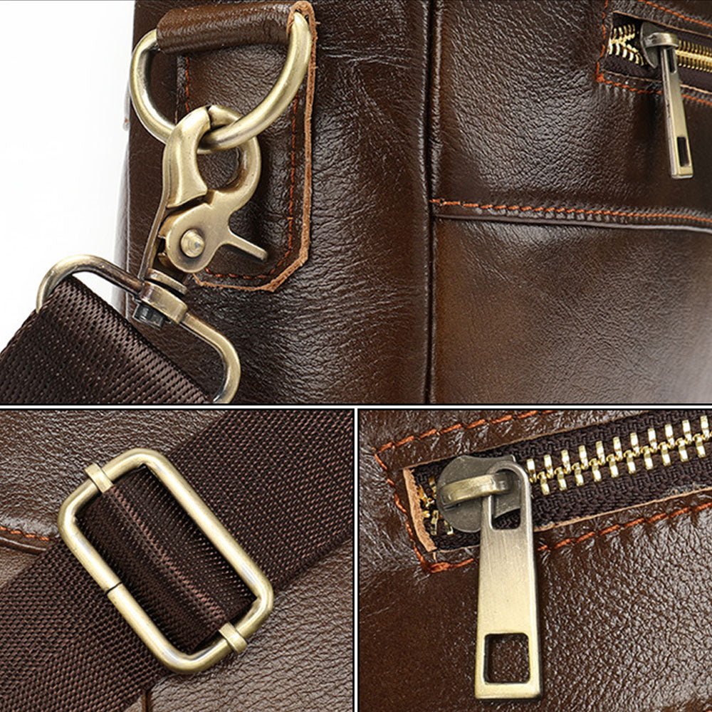 Virelo Alloy Leather Messenger Bag - Moderno Collections