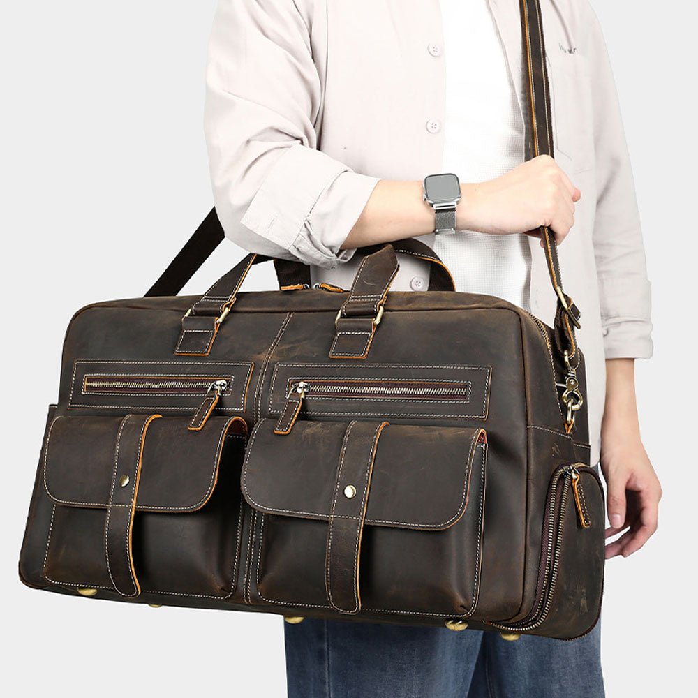 Zypheron Leather Duffel Bag - Moderno Collections