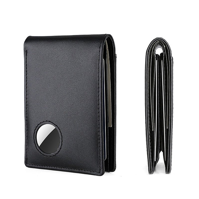 Genuine Leather Wallet With Airtag Pouch