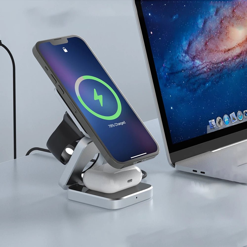 PowerFold Pro: 3 in 1 Foldable MagSafe Charging Stand - Moderno Collections